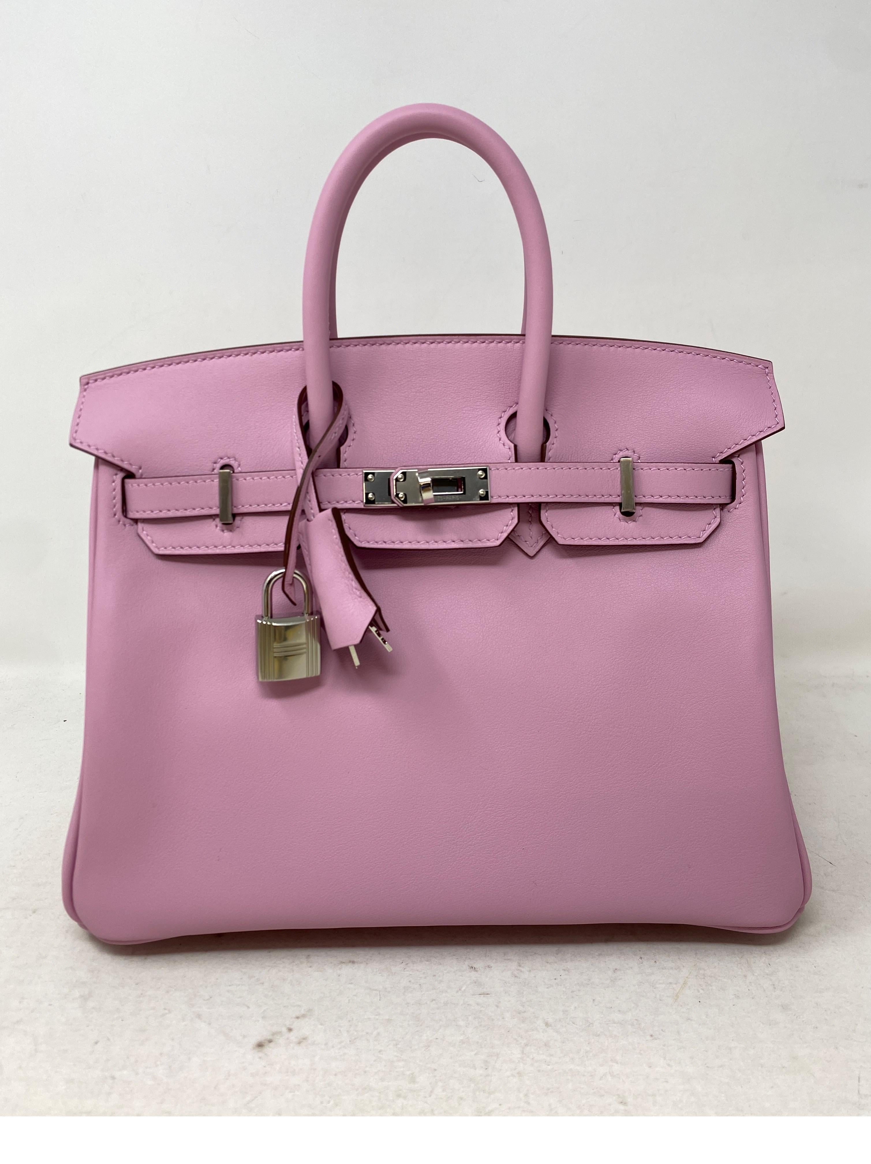 Hermes Birkin 25 Mauve Pink Bag  5