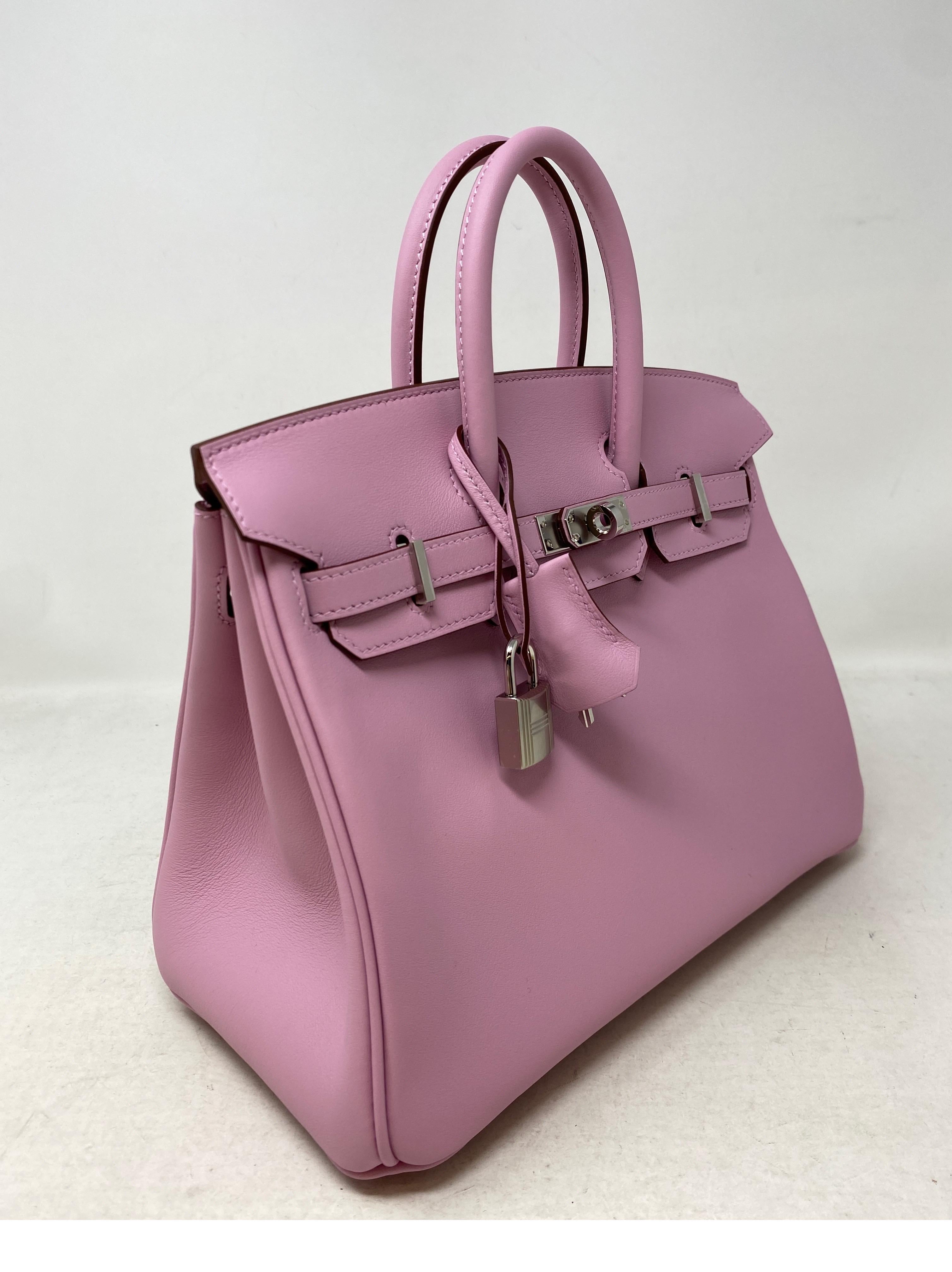 Hermes Birkin 25 Mauve Pink Bag  6