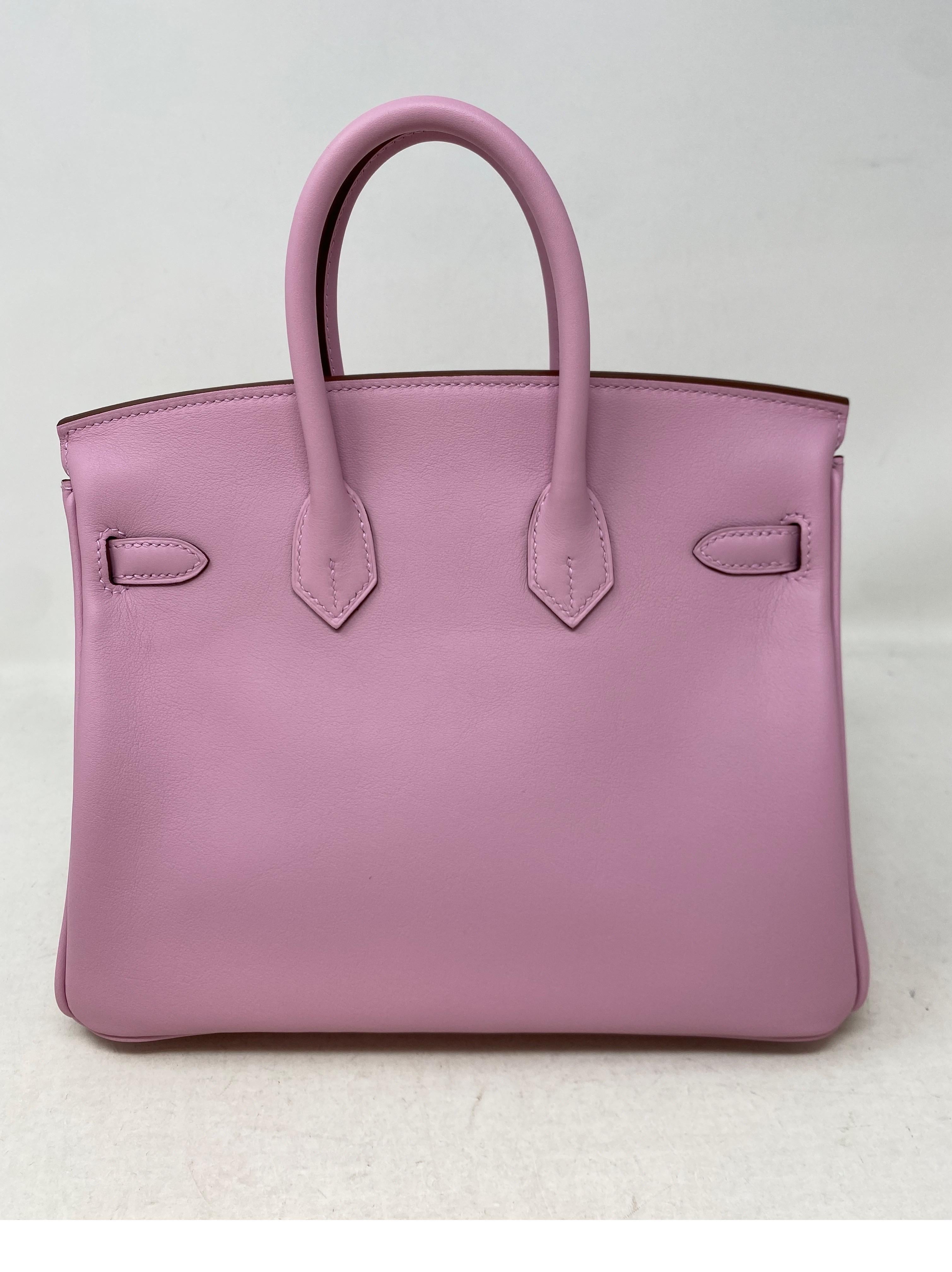 Hermes Birkin 25 Mauve Pink Bag  9