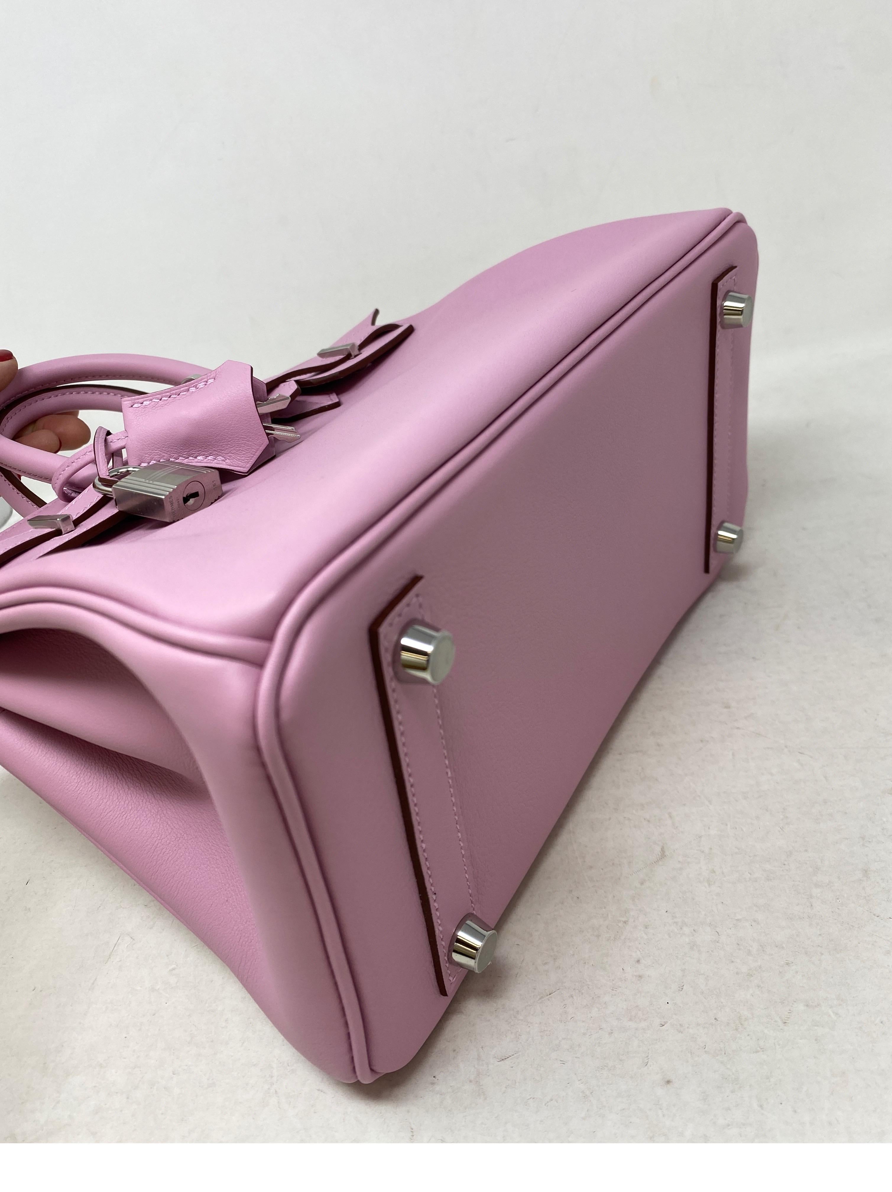 Hermes Birkin 25 Mauve Pink Bag  10