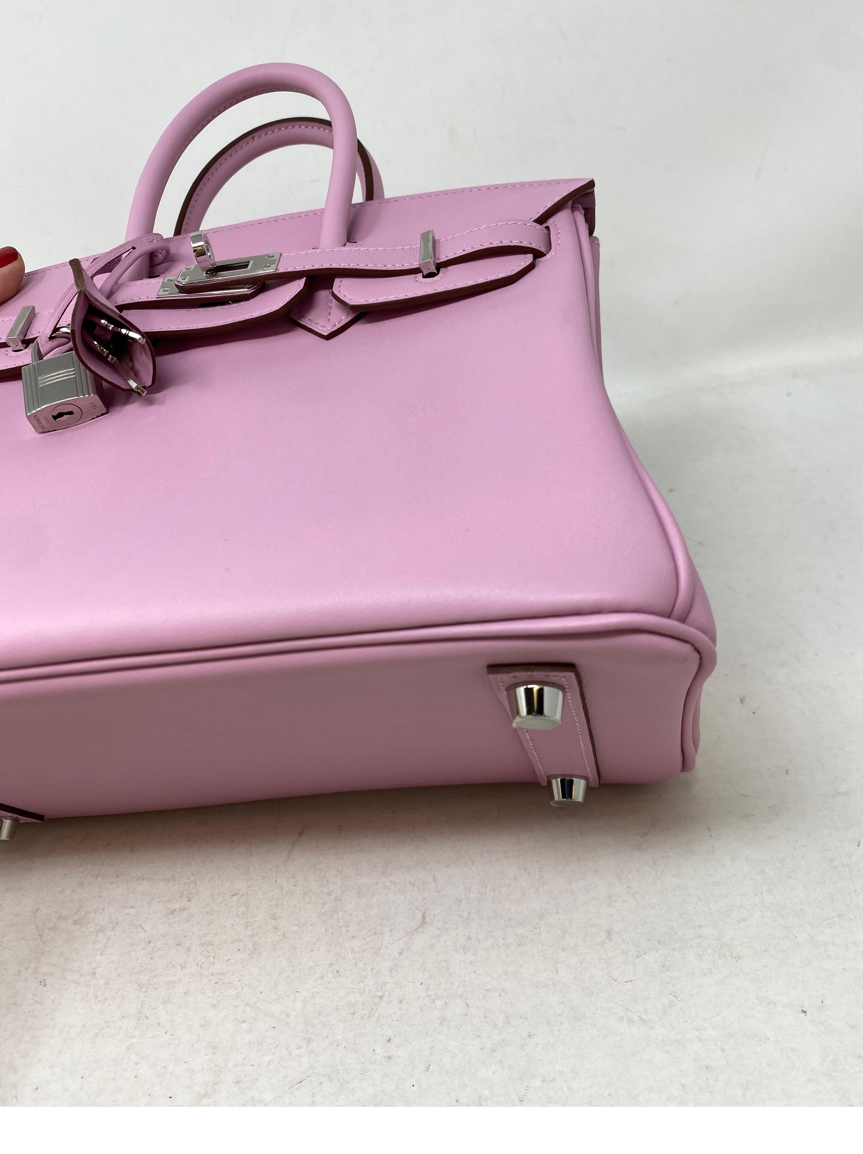 Hermes Birkin 25 Mauve Pink Bag  11