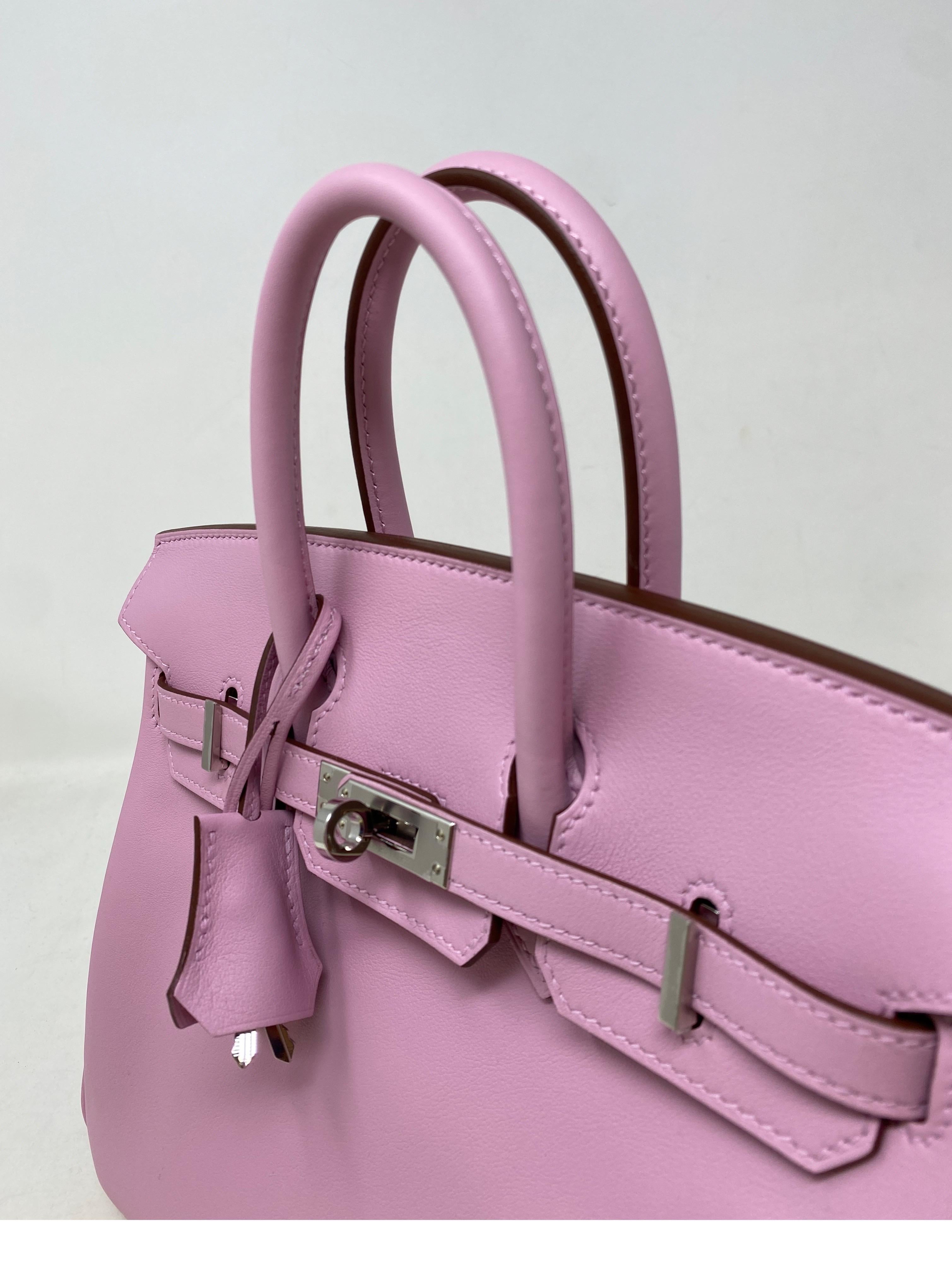 Hermes Birkin 25 Mauve Pink Bag  12
