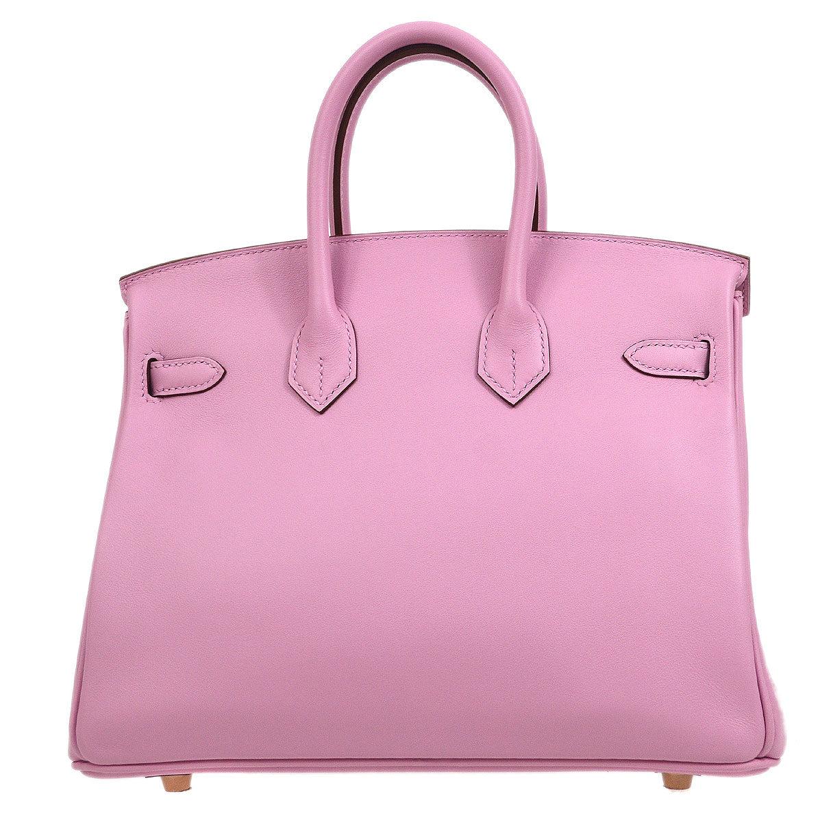 Women's HERMES Birkin 25 Mauve Pink Purple Lavender Swift Gold Top Handle Bag