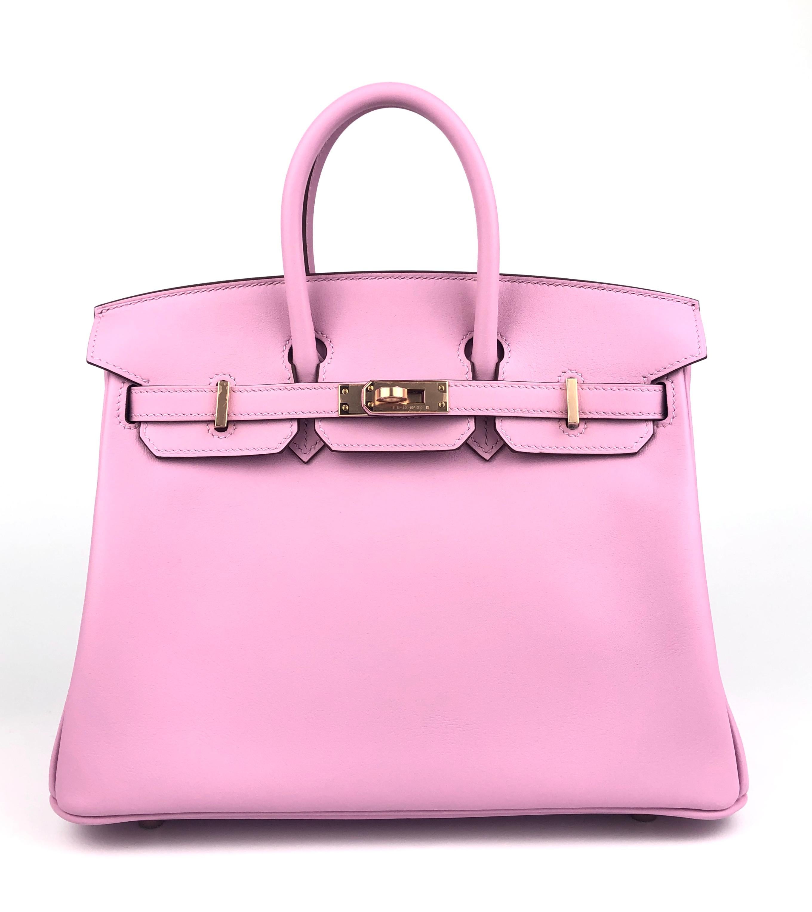 Ultra Rare and most coveted color. Brand New 2022 Hermes Birkin 25 Mauve Sylvester Pink Leather complimented by Rose Gold Hardware. U Stamp 2022. Includes all Accessories and Box.

Shop with Confidence from Lux Addicts. Authenticity Guaranteed!