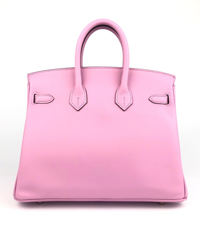 Birkin 25 leather handbag Hermès Pink in Leather - 30350904