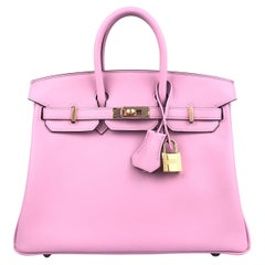 Hermes Birkin Handbag Purple Swift with Rose Gold Hardware 25 For Sale at  1stDibs