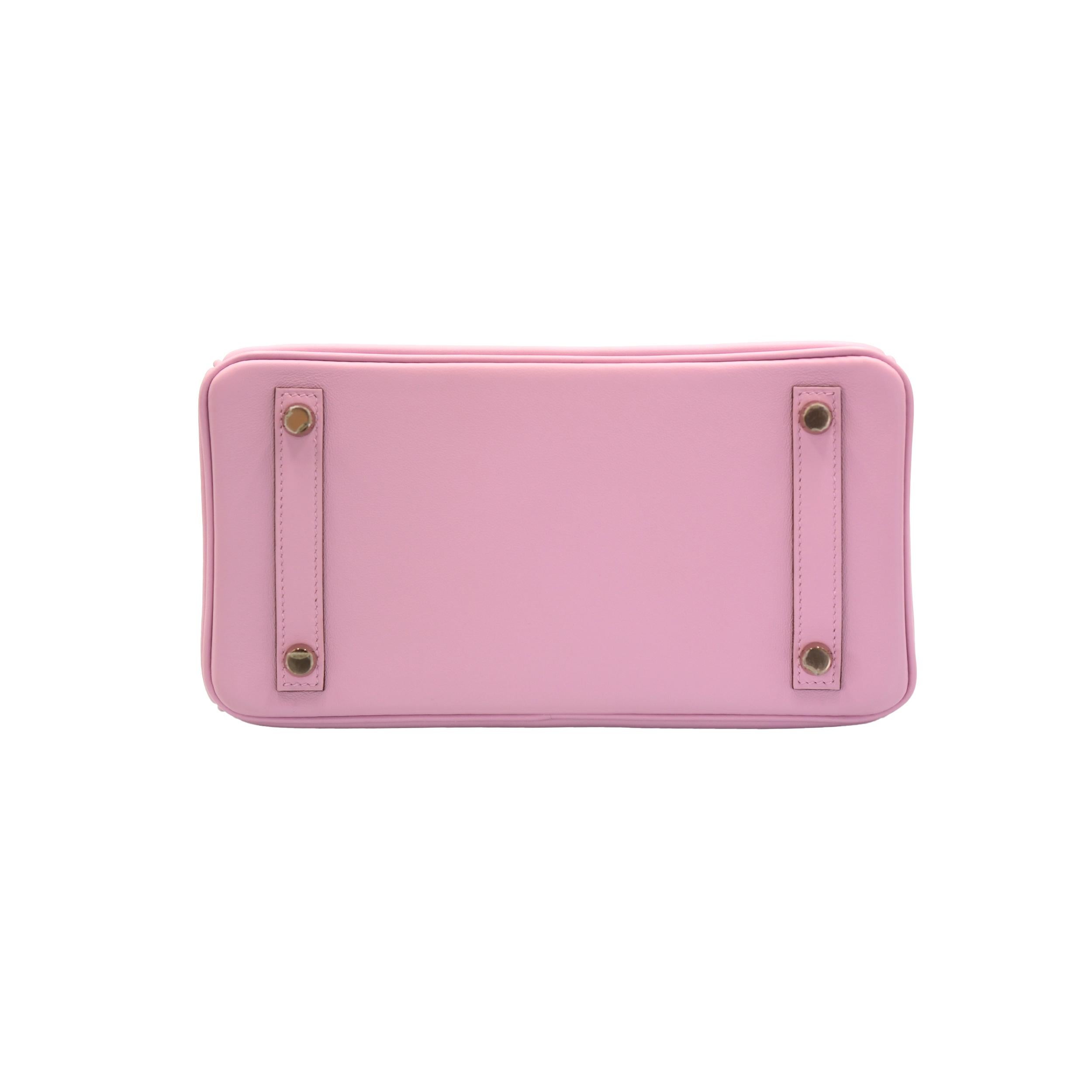Hermes Birkin 25 Mauve Sylvestre Swift avec quincaillerie en or rose Pour femmes en vente