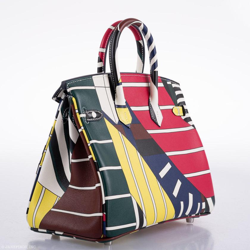 Hermès Birkin 25 Multicolor Swift Leather Palladium Hardware par Nigel Peak en vente 3