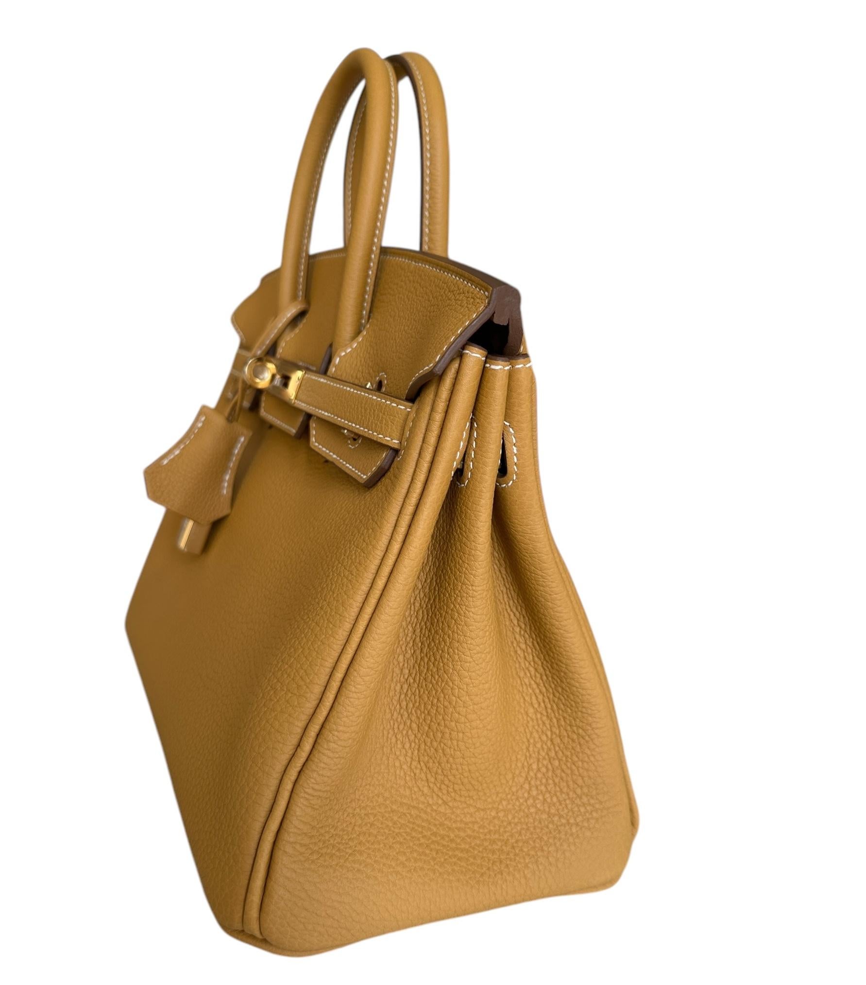 Women's or Men's Hermes Birkin 25 Natural Golden Sable Togo Gold Hardware New W 2025 For Sale