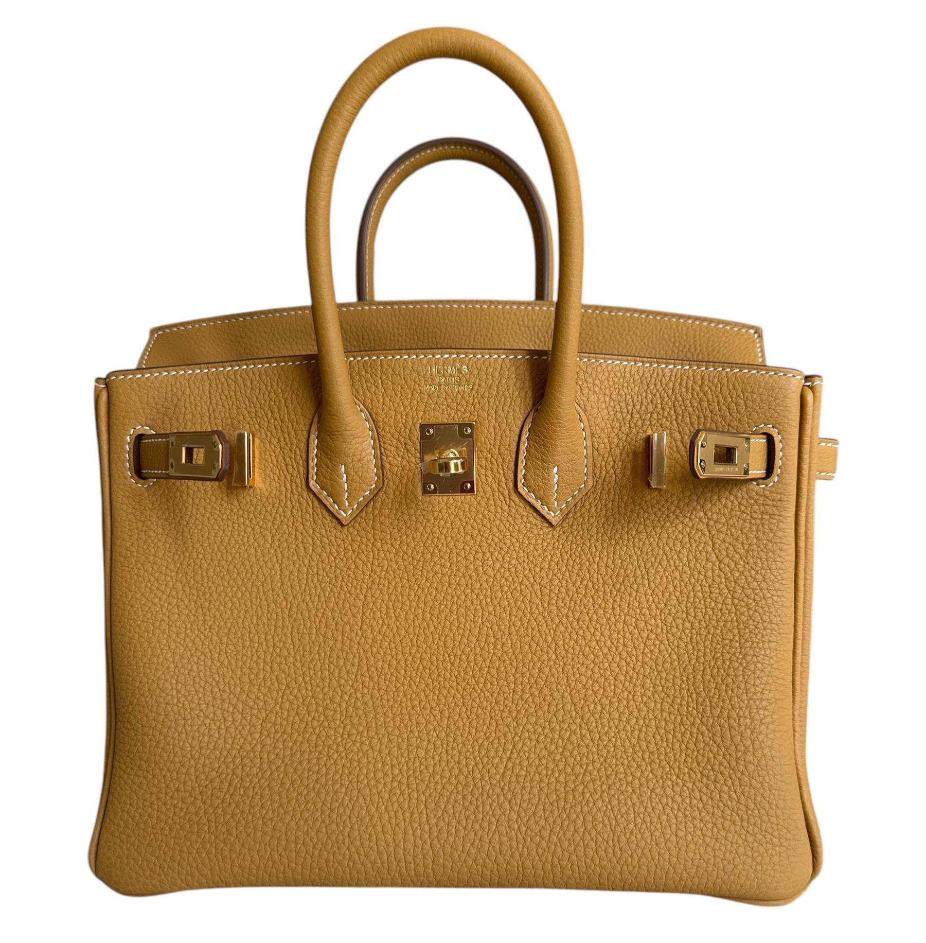 Hermes Birkin 25 Natural Golden Sable Togo Gold Hardware New W 2025 For Sale 2
