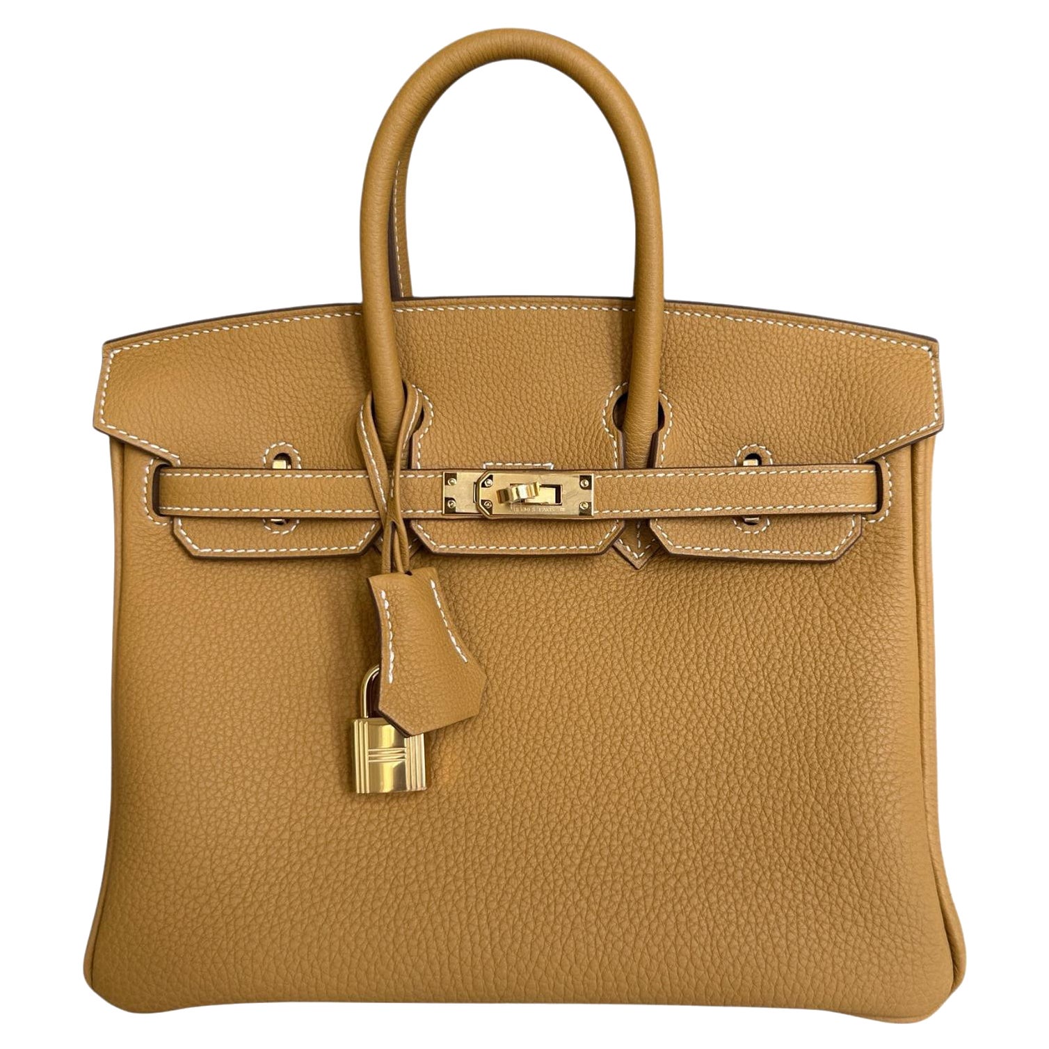 Hermes Birkin 25 Natural Golden Sable Togo Gold Hardware New W 2025 im Angebot