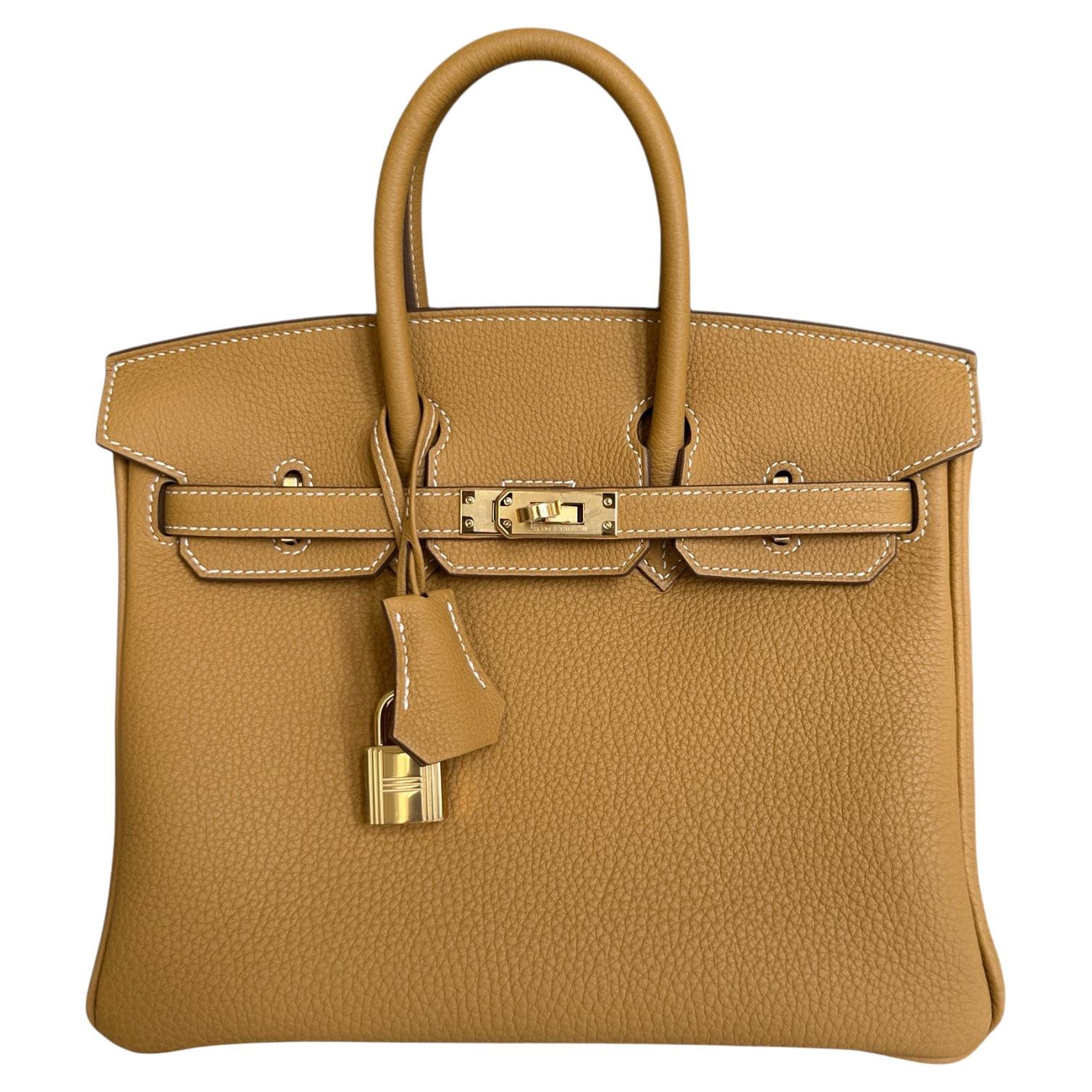 Hermes Birkin 25 Natural Golden Sable Togo Gold Hardware New W 2025 For Sale