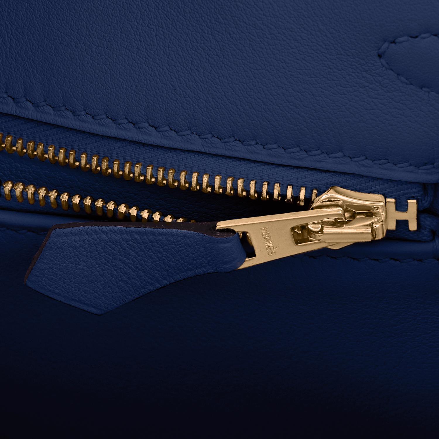 Hermes Birkin 25 Navy Blue Bag Gold Hardware Z Stamp, 2021 3