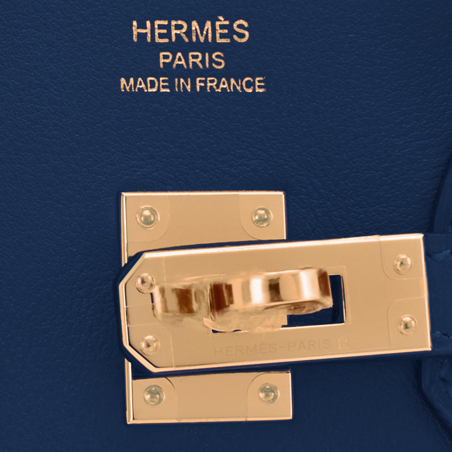 Hermes Birkin 25 Navy Blue Bag Gold Hardware Z Stamp, 2021 5