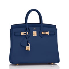 Hermes Birkin 25 Navy Blue Bag Gold Hardware Z Stamp, 2021