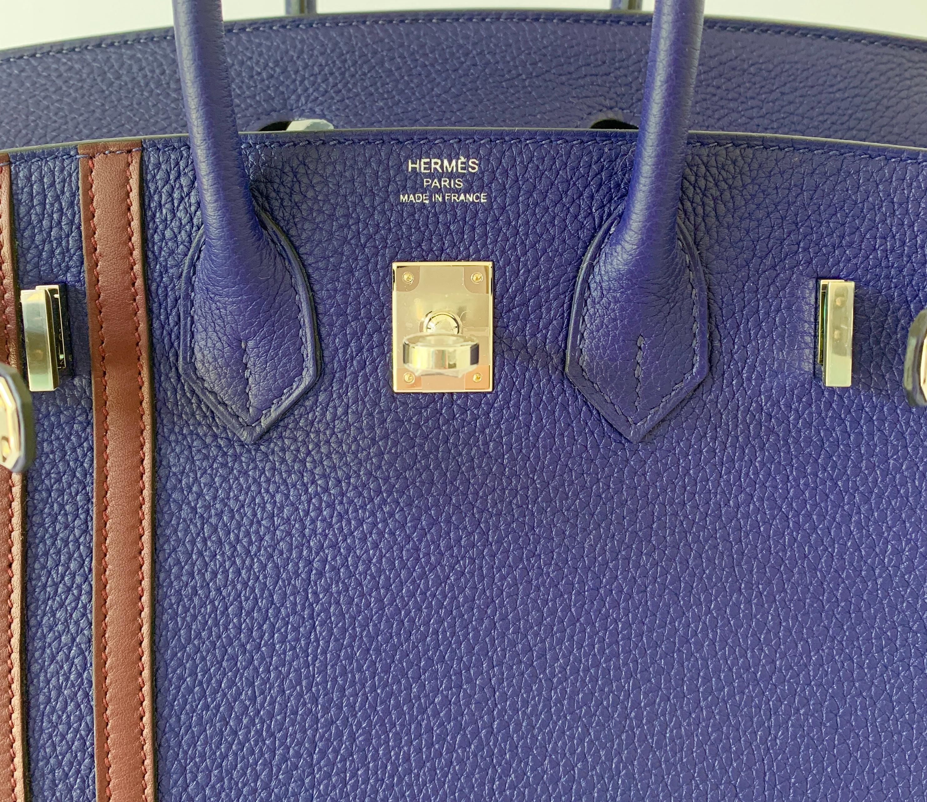Purple Hermes Birkin 25 Officier Bag Limited Edition