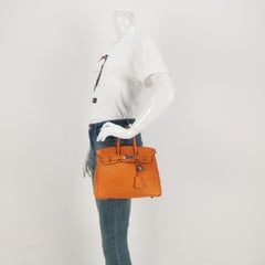 Hermes Birkin 25 Orange H 93 Epsom Leather Palladium Hardware