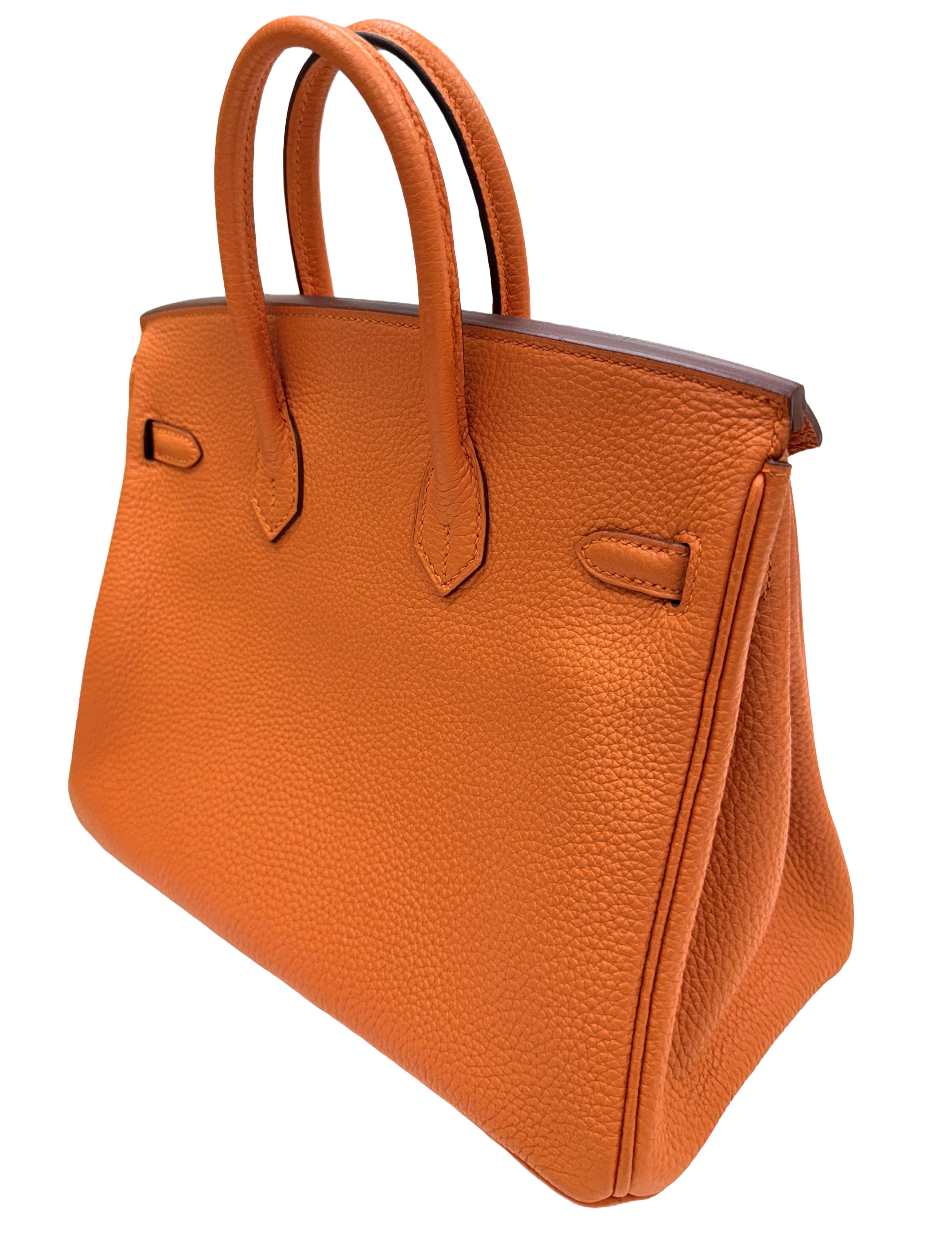 Hermes Birkin 25 Orange Togo Leather with Gold Hardware Handbag en vente 1
