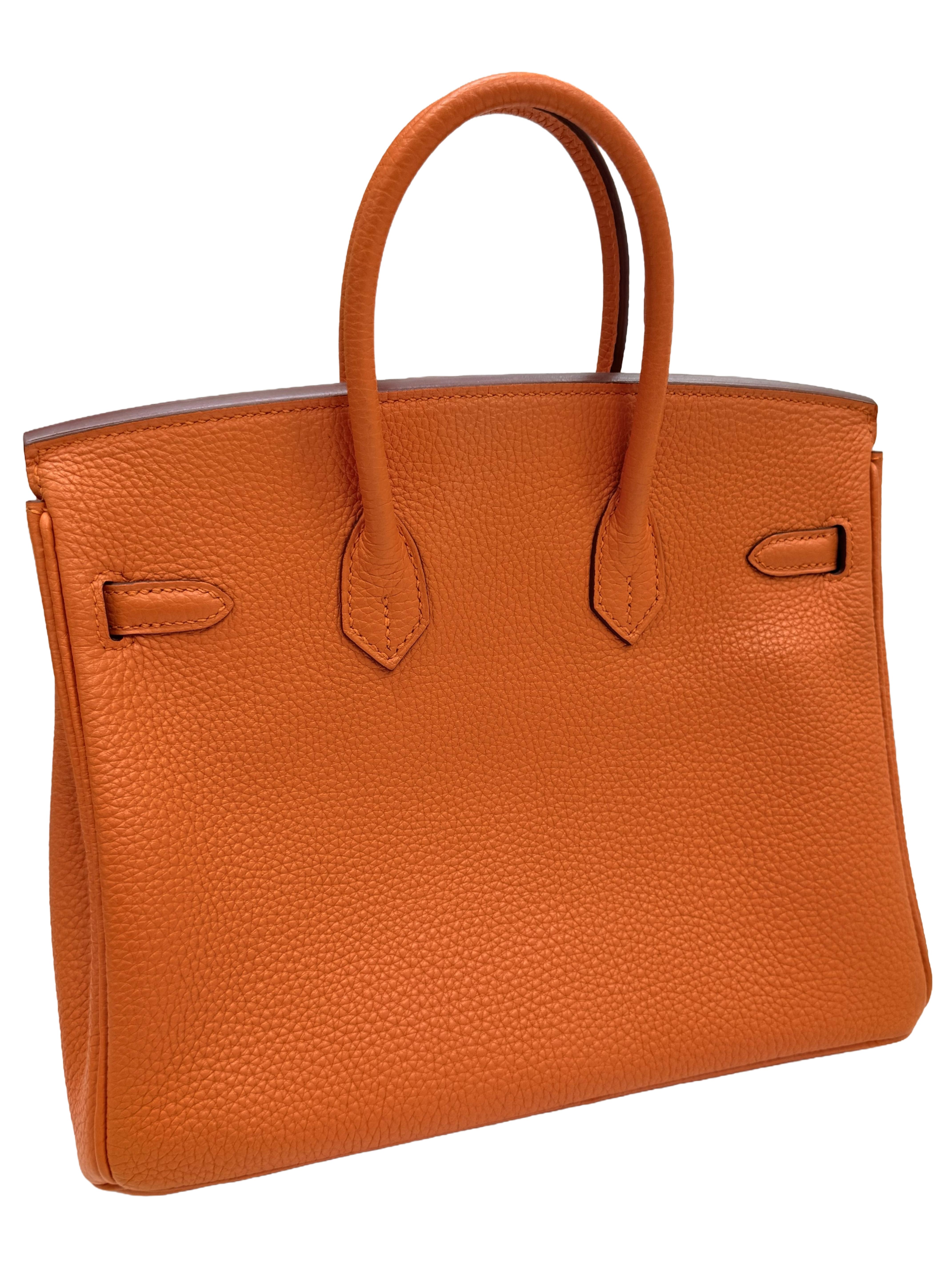 Hermes Birkin 25 Orange Togo Leather with Gold Hardware Handbag en vente 2