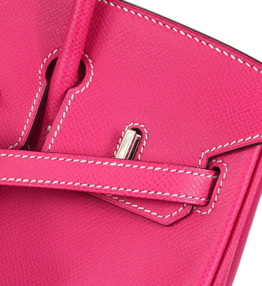 HERMES BIRKIN 25 Pink Rose Tyrien Epsom Leather Palladium Top Handle ...