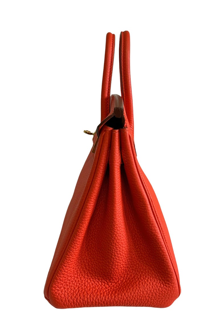 Hermès Orange Poppy Birkin 30cm of Togo Leather with Gold Hardware, Handbags and Accessories Online, Ecommerce Retail