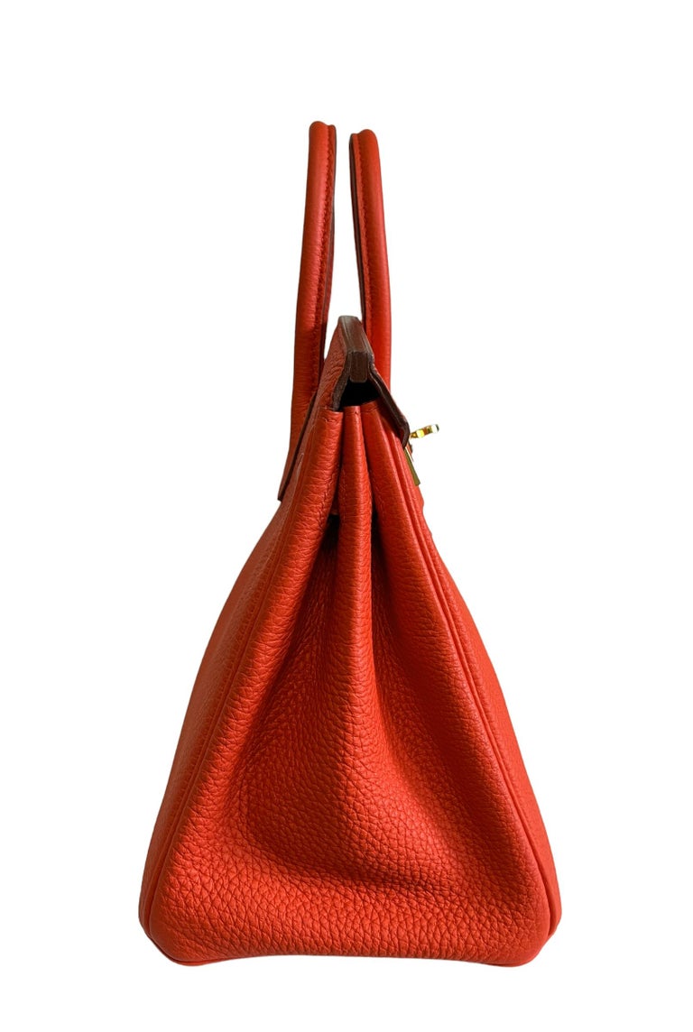 Birkin 25 leather handbag Hermès Orange in Leather - 20377677