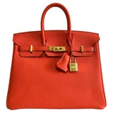 Hermès Orange Poppy Birkin 30cm of Togo Leather with Gold Hardware