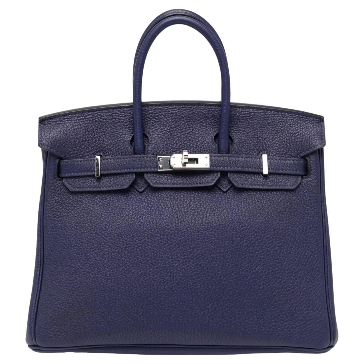 Hermès Birkin 25 Retourne Blu Zaffiro Togo PHW