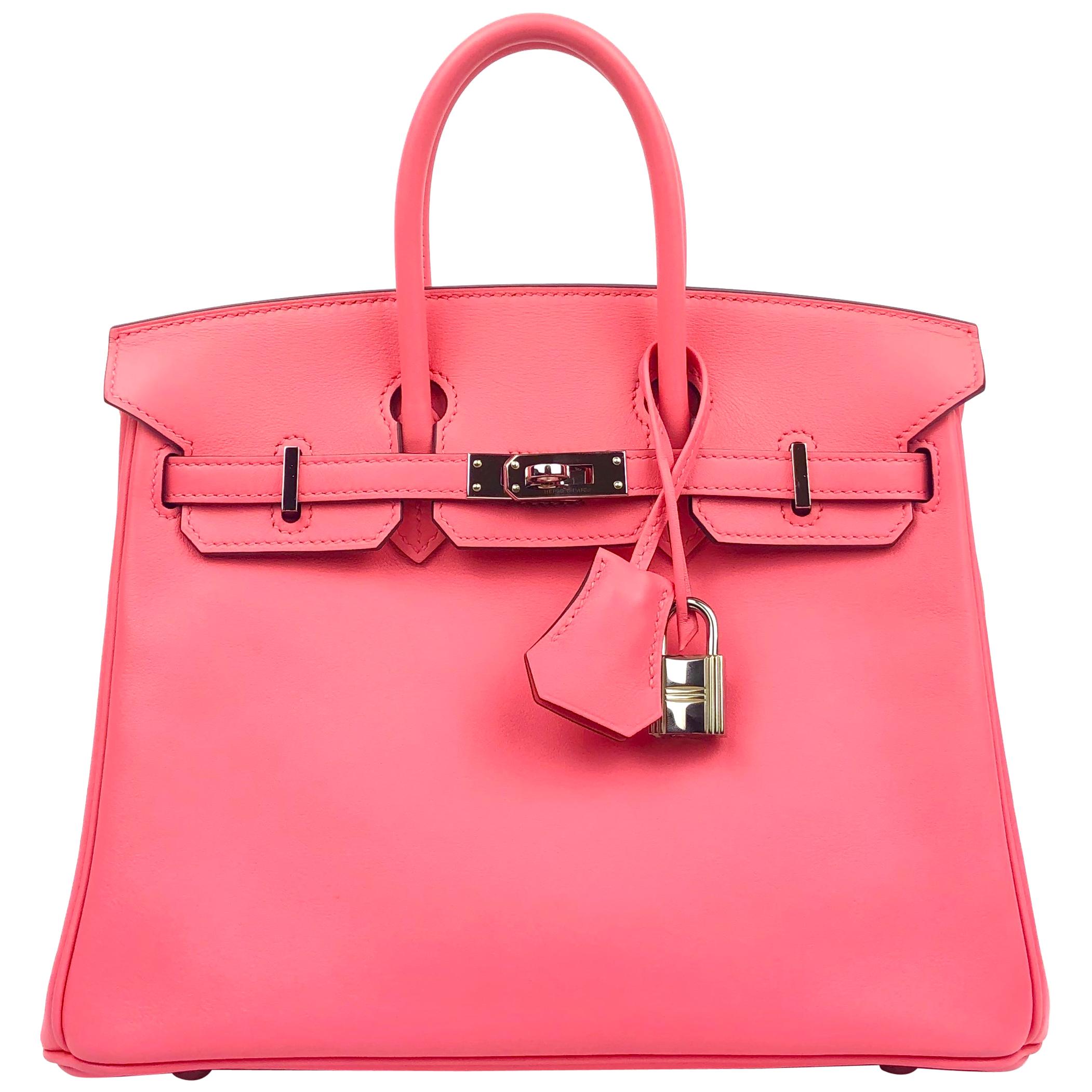 Hermes Birkin 25 Rose Azalea Pink Palladium Hardware 2017