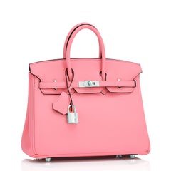Hermes Birkin 25 Rose Eté Swift Palladium Hardware Baby D'Eté Y Stamp, 2020
