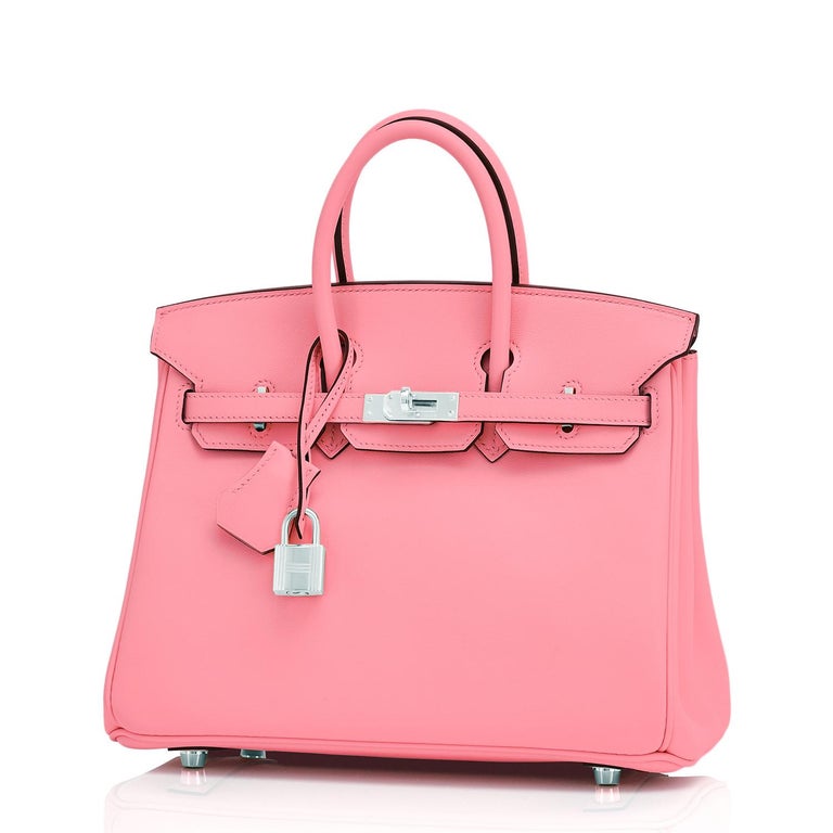 Hermes Birkin 25 Rose Eté Swift Palladium Hardware Baby D'Eté Ultimate Gift In New Condition For Sale In New York, NY