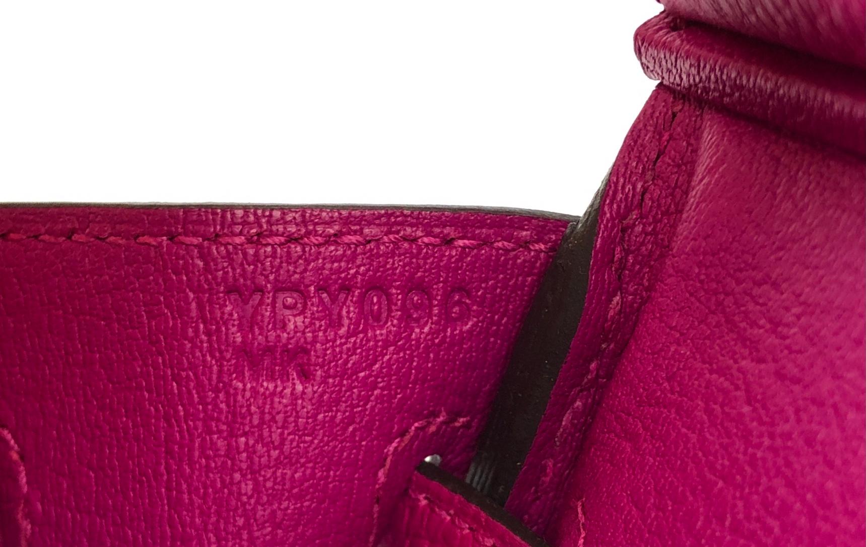 Women's or Men's Hermes Birkin 25 Rose Pourpre Pink Purple Togo Leather Palladium Hardware NEW