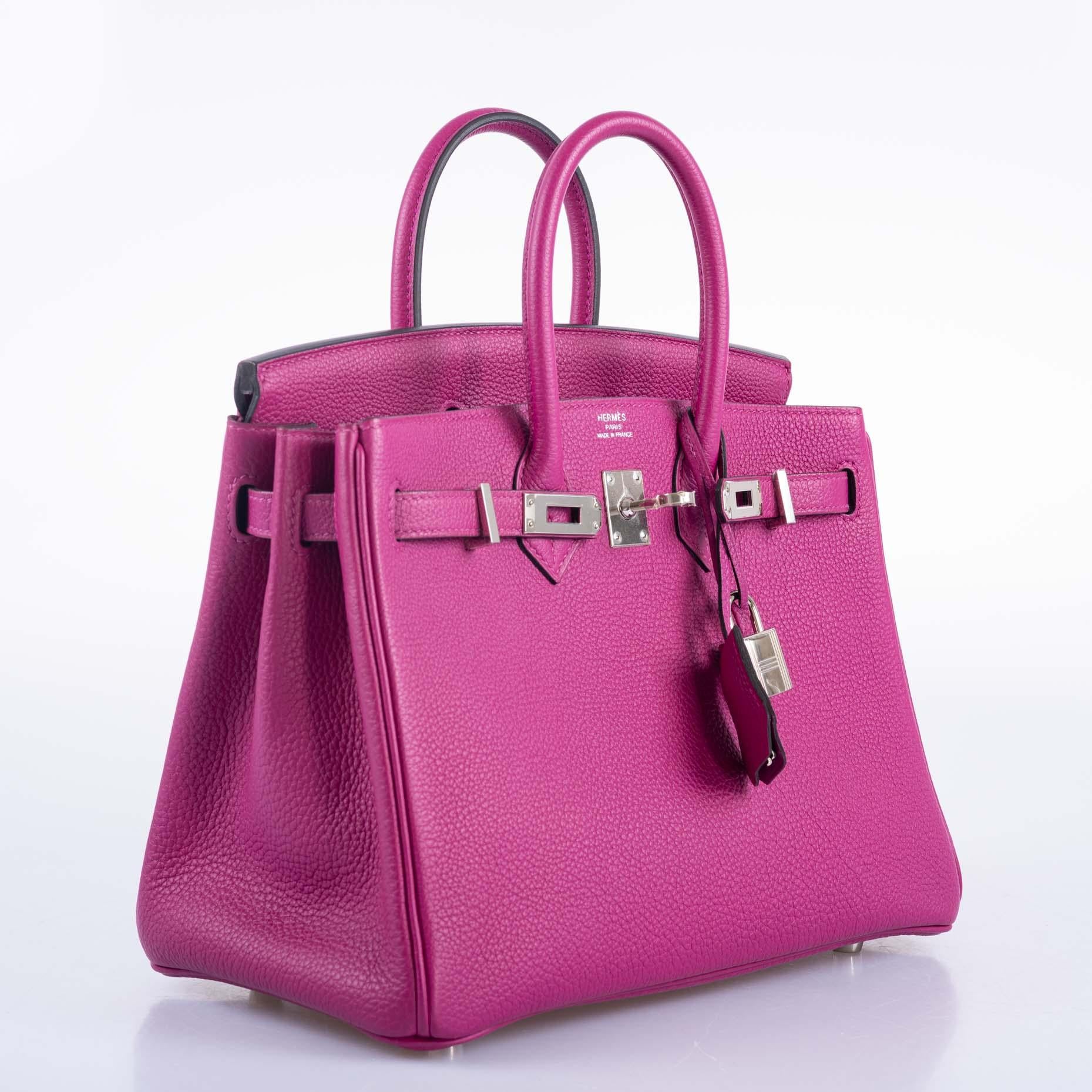 Hermès Birkin 25 Rosa Pourpre Togo Herraje Paladio en venta 4