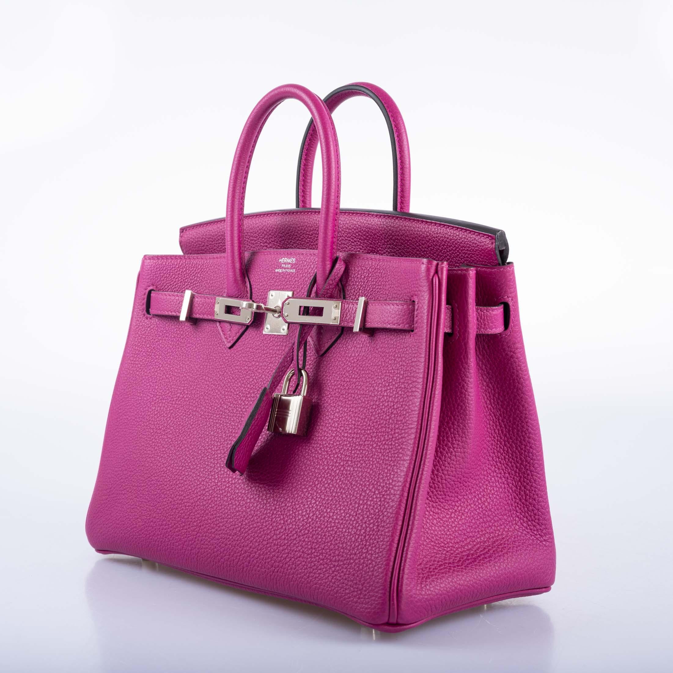 Hermès Birkin 25 Rosa Pourpre Togo Herraje Paladio en venta 5