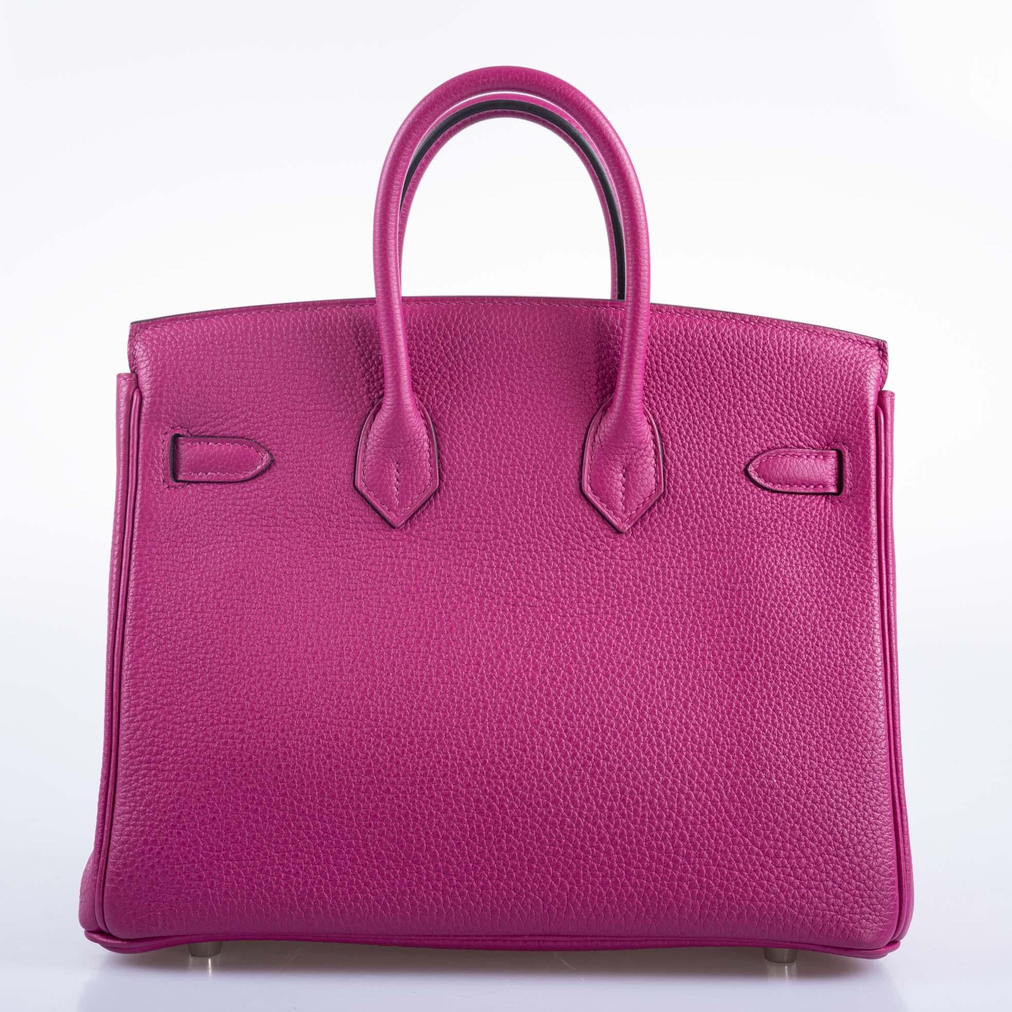 Hermès Birkin 25 Rosa Pourpre Togo Herraje Paladio en venta 6