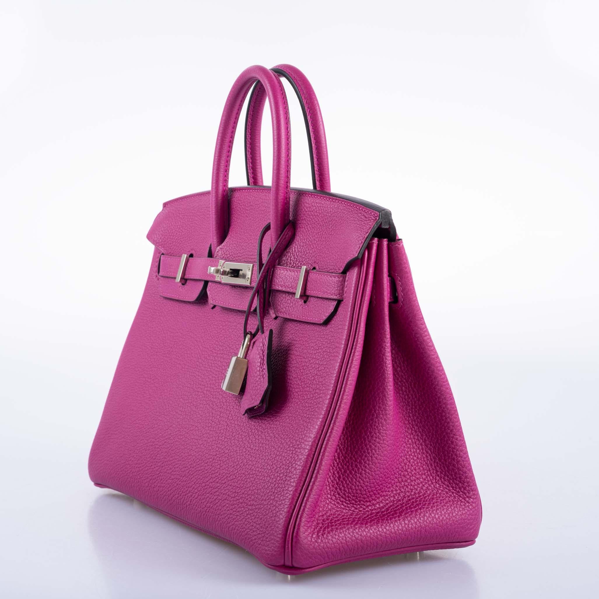 Hermès Birkin 25 Rosa Pourpre Togo Herraje Paladio en Nuevo estado para la venta en NYC Tri-State/Miami, NY