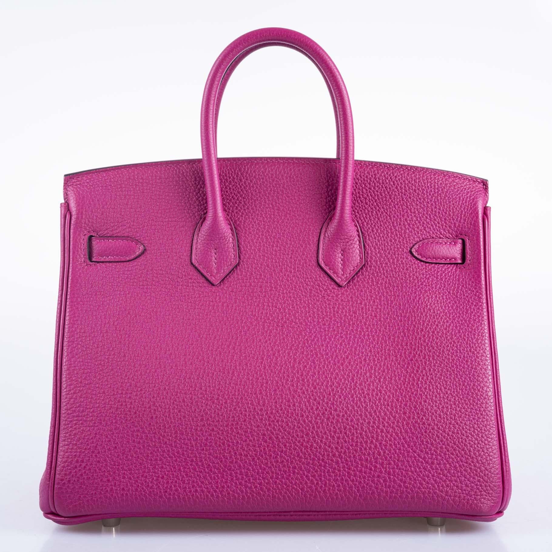 Femenino o masculino Hermès Birkin 25 Rosa Pourpre Togo Herraje Paladio en venta