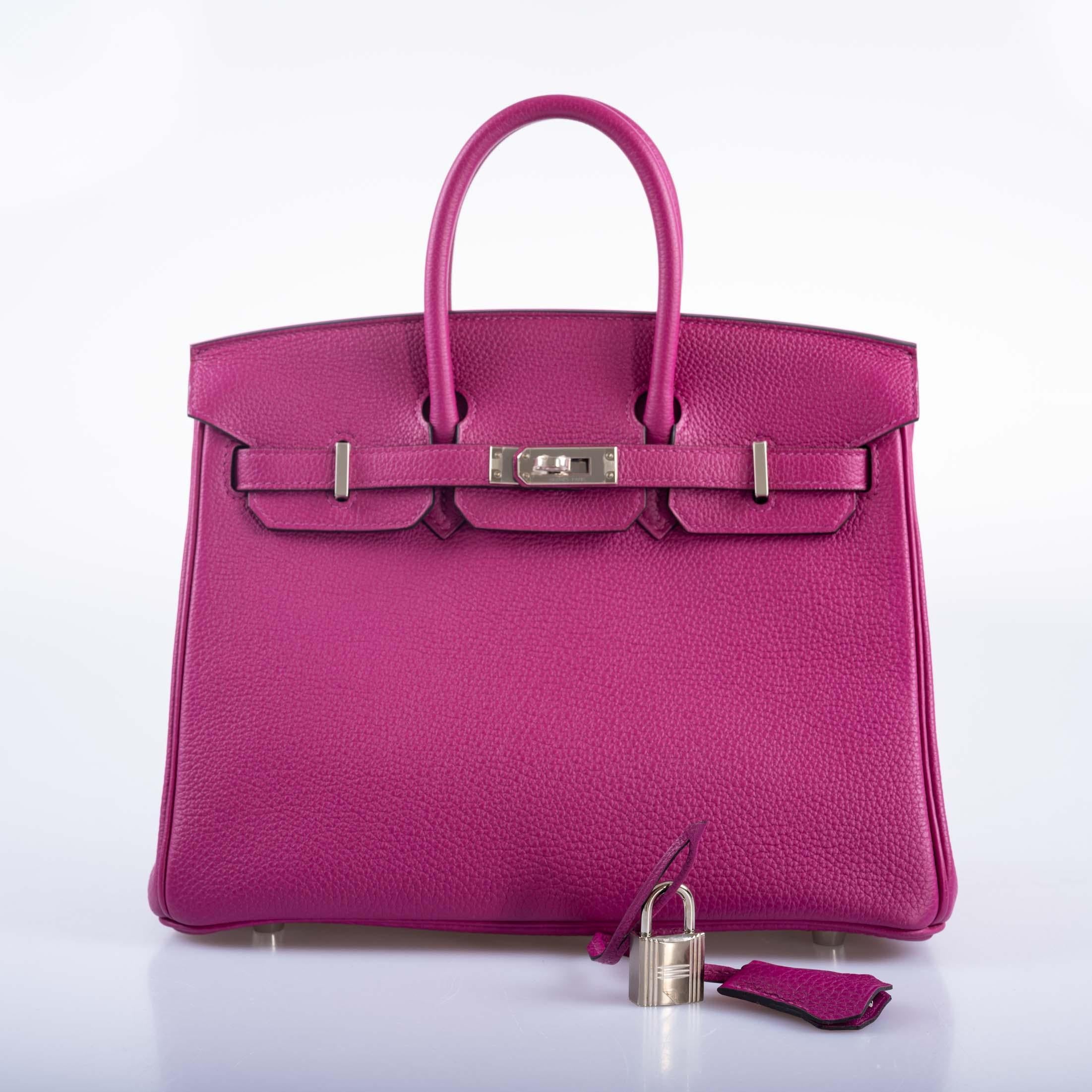 Hermès Birkin 25 Rosa Pourpre Togo Herraje Paladio en venta 2