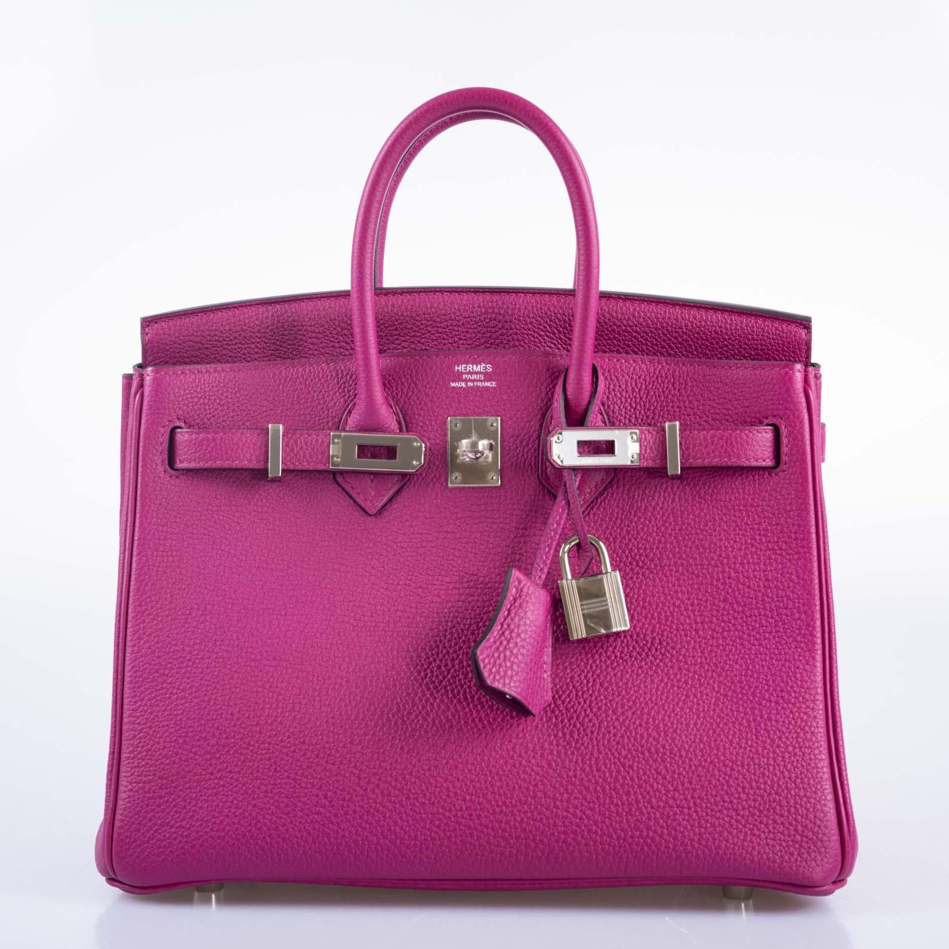 Hermès Birkin 25 Rosa Pourpre Togo Herraje Paladio en venta 3