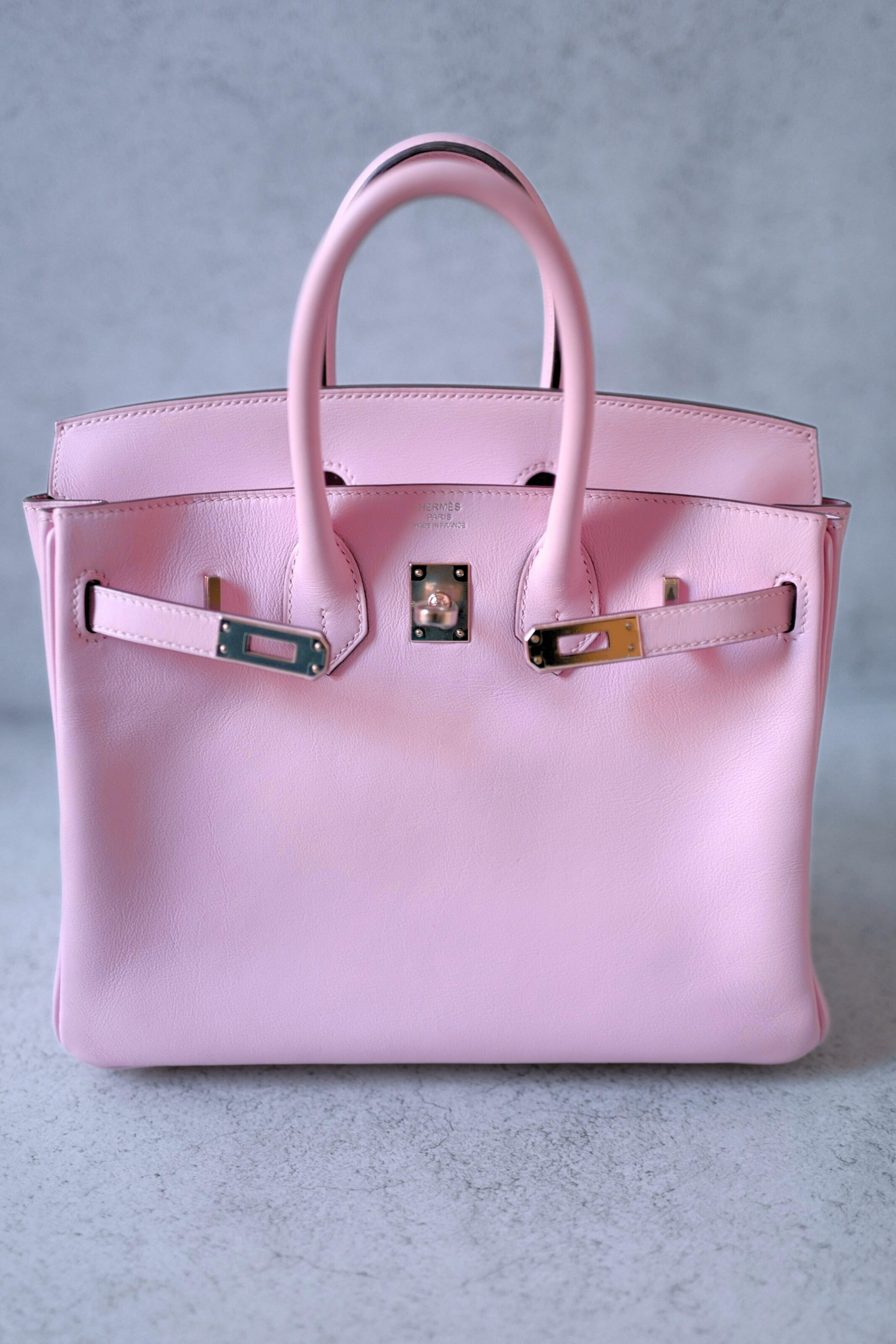 Hermès Birkin 25 Rose Sakura Swift Palladium Hardware D Stamp In New Condition For Sale In Forest Park, GA