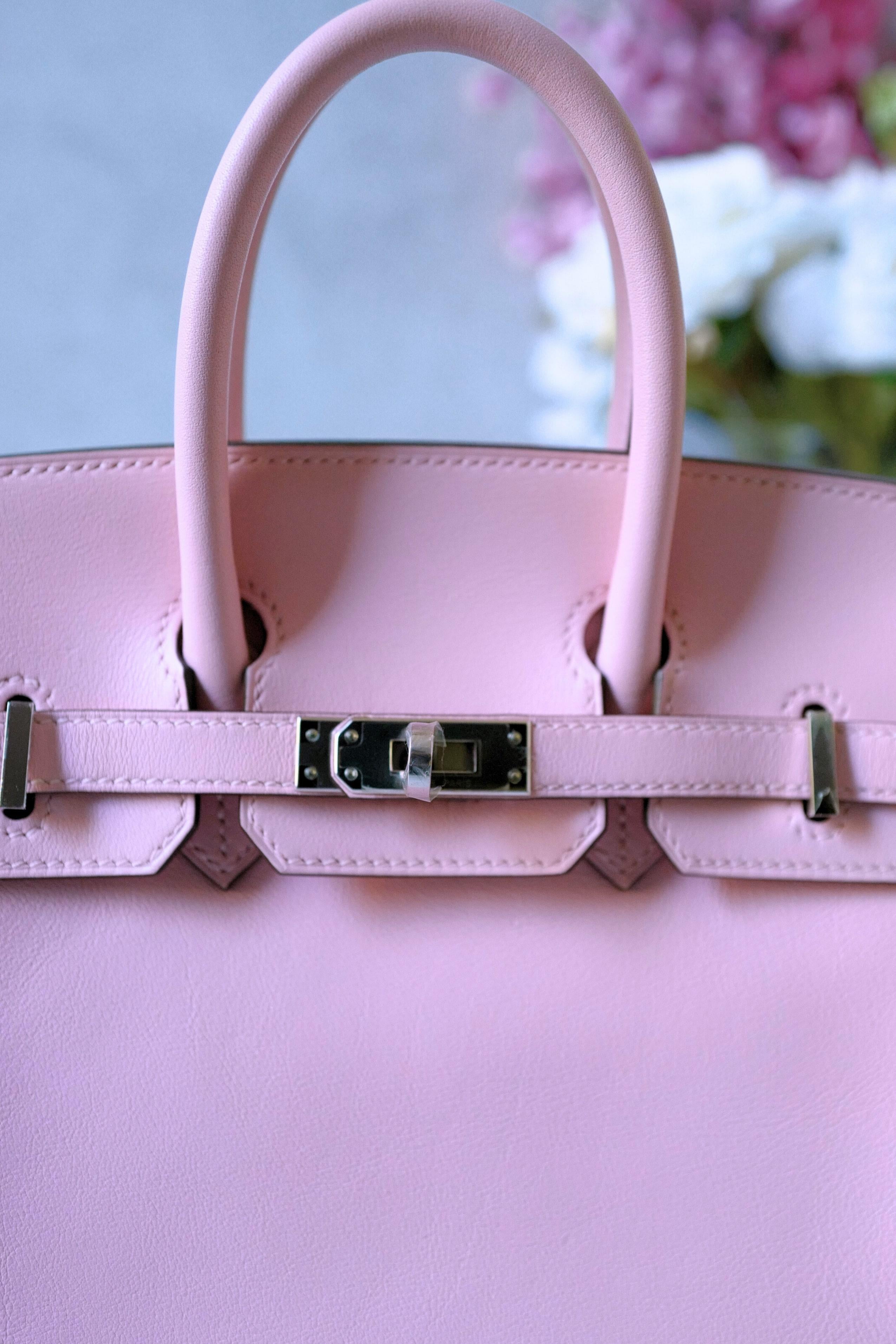 Hermès Birkin 25 Rose Sakura Swift Palladium Hardware D Stamp For Sale 1