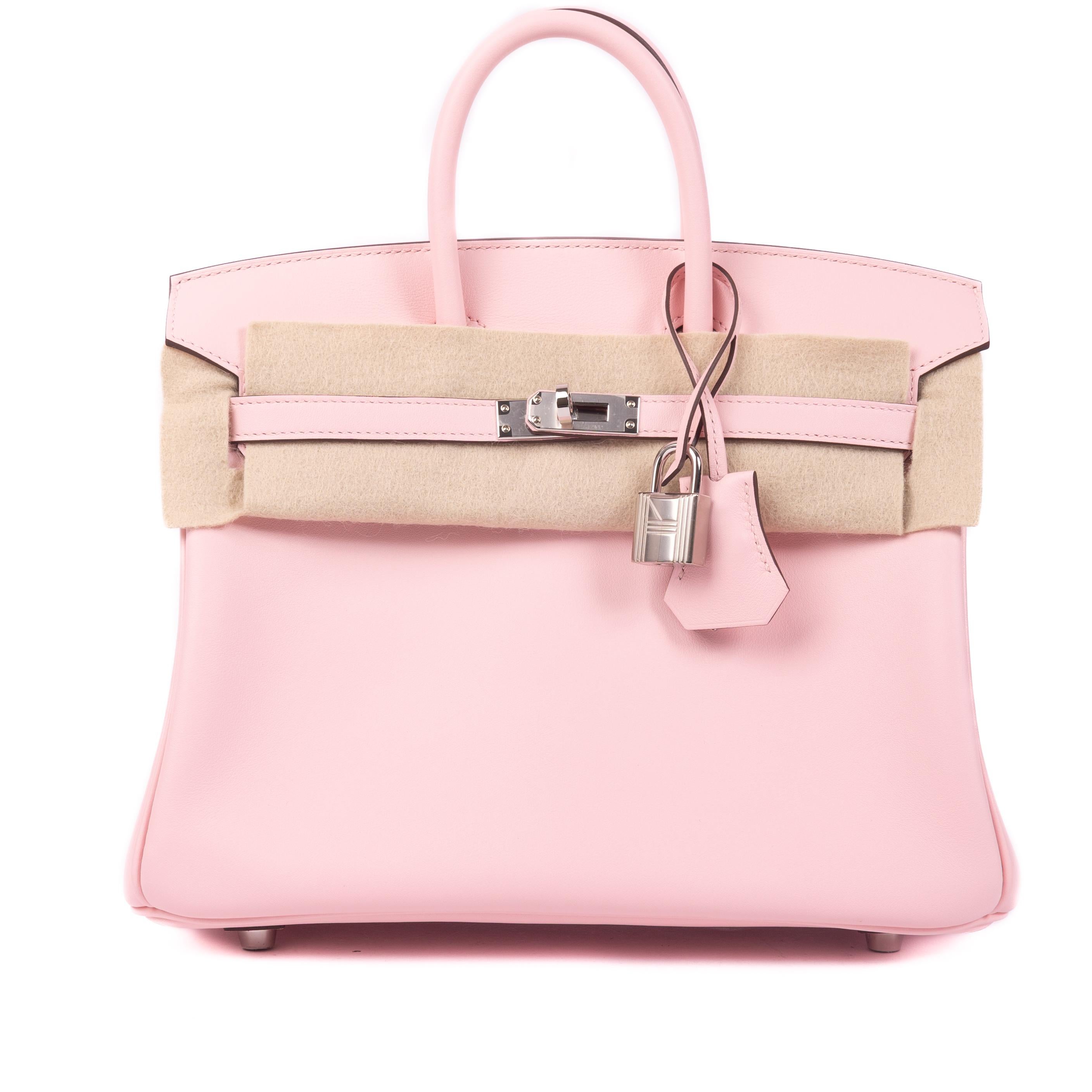 Hermès Birkin 25 Rose Sakura Swift PHW In New Condition For Sale In Antwerp, BE