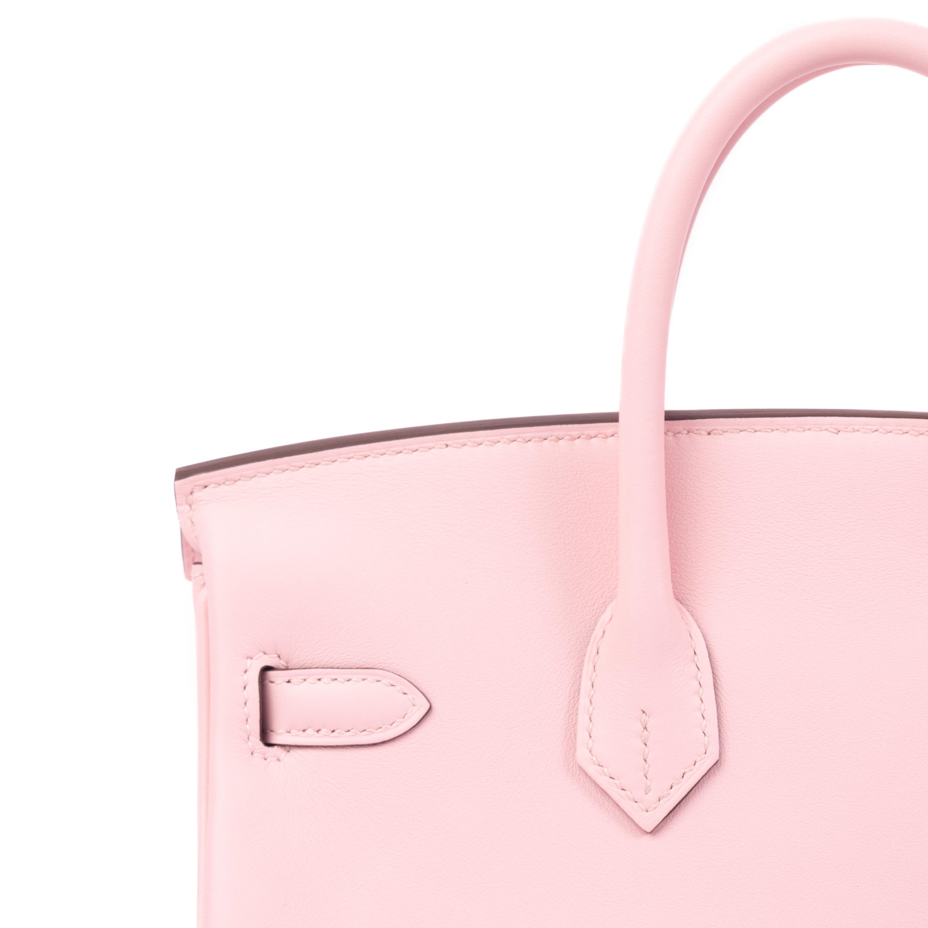 Hermès Birkin 25 Rose Sakura Swift PHW For Sale 2