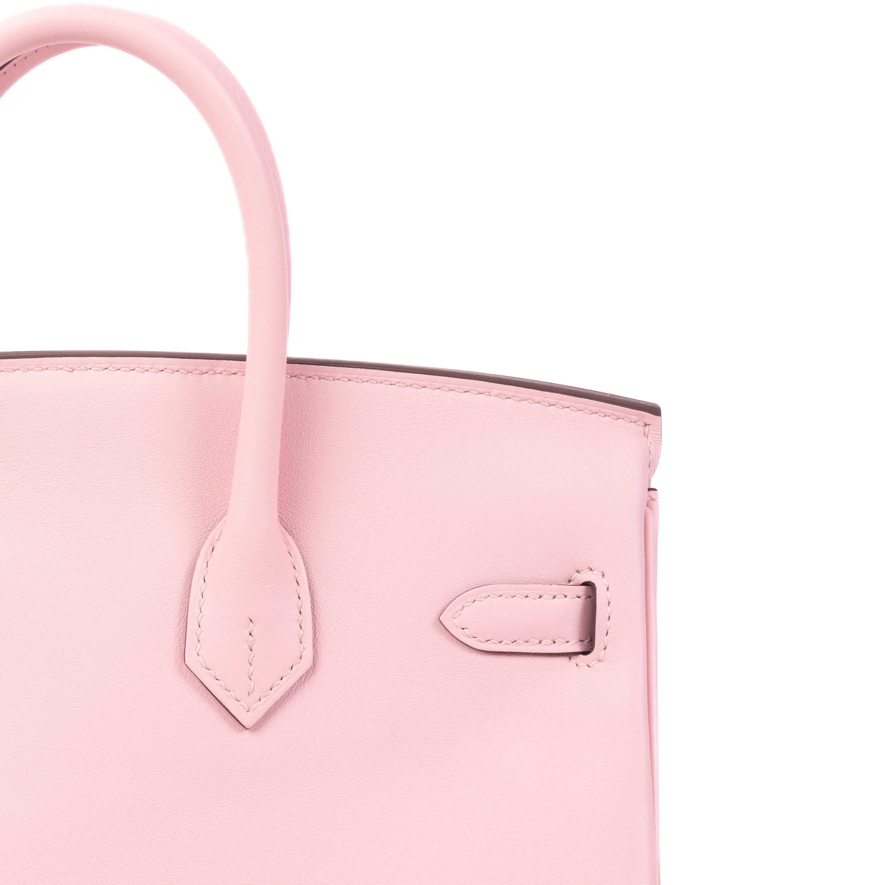 Hermès Birkin 25 Rose Sakura Swift PHW For Sale 3