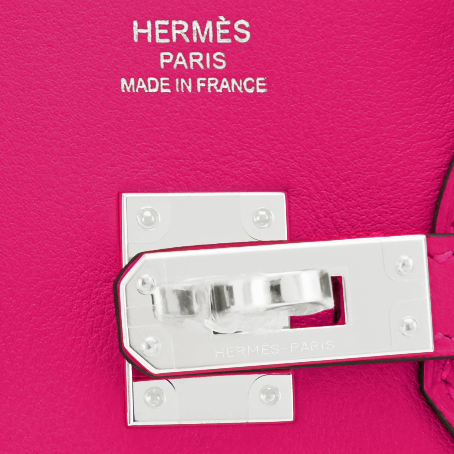 Hermes Birkin 25 Rose Shocking Jonathan Pink Bag Z Stamp, 2021 6