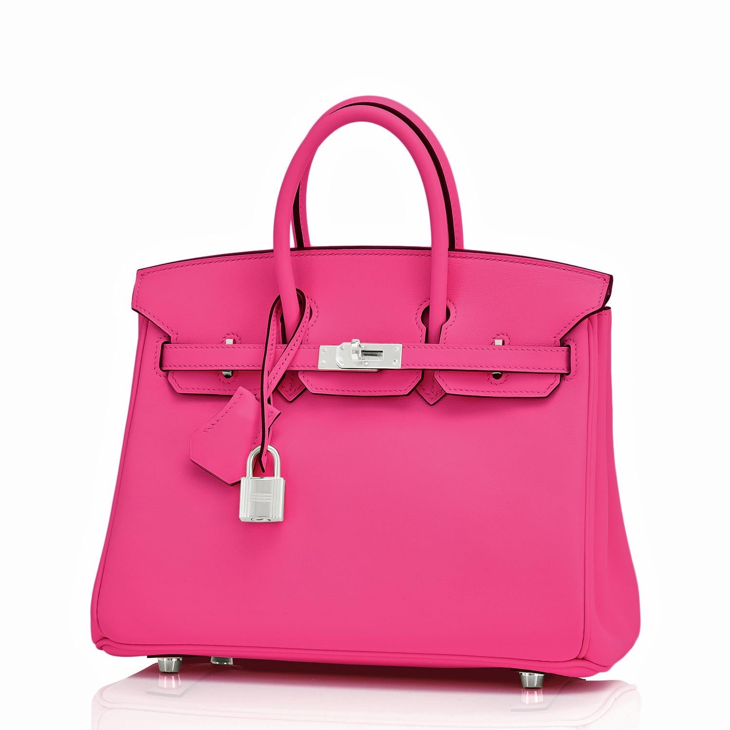 Women's Hermes Birkin 25 Rose Shocking Jonathan Pink Bag Z Stamp, 2021