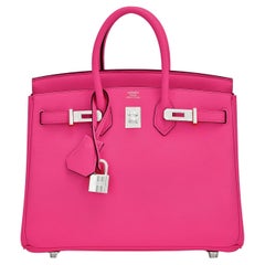 Hermes Birkin 25 Rose Shocking Jonathan Pink Bag Z Stamp, 2021