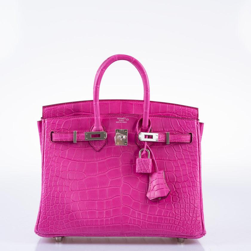 Hermes pink crocodile clearance bag