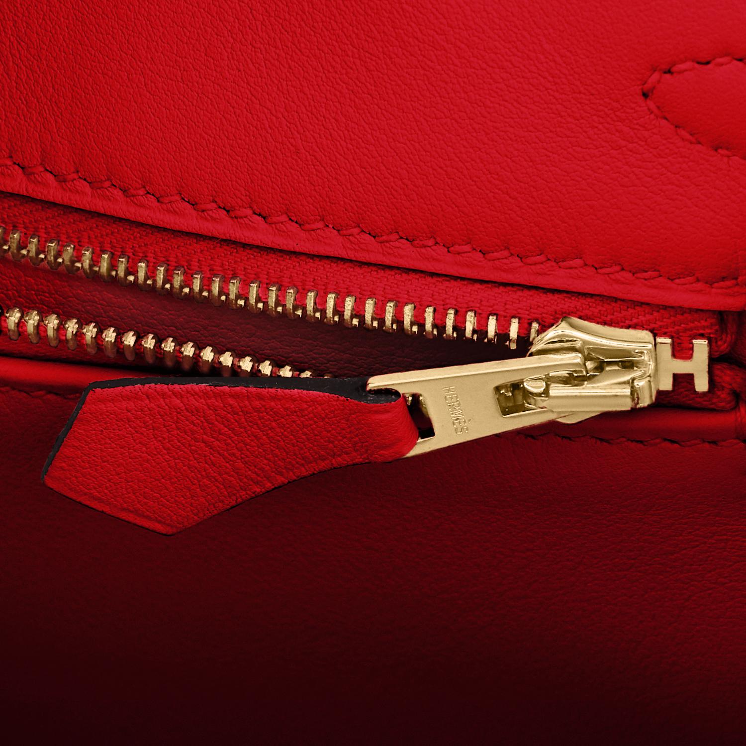 Hermes Birkin 25 Rouge de Coeur Lipstick Red Bag Gold Jewel Y Stamp, 2020 4