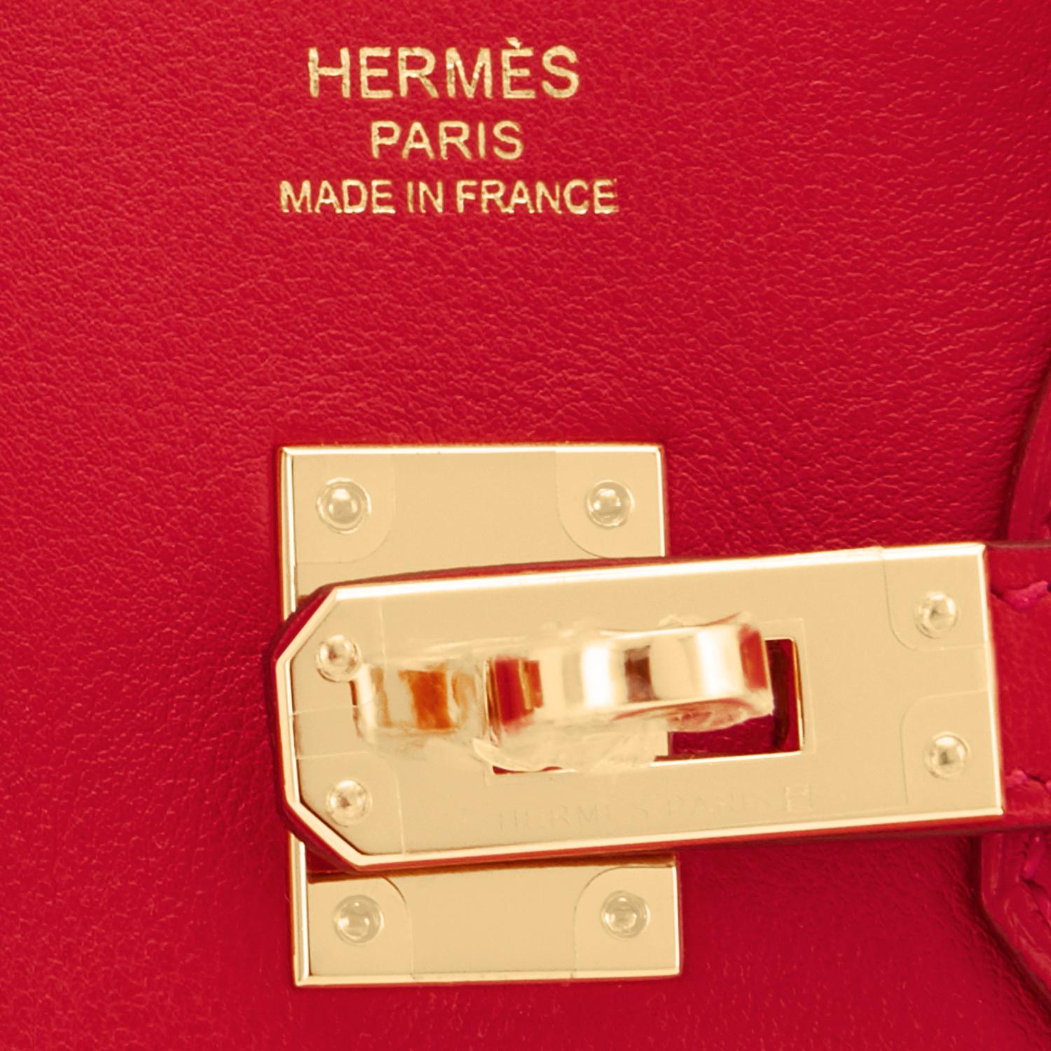 Hermes Birkin 25 Rouge de Coeur Lipstick Red Bag Gold Jewel Y Stamp, 2020 5